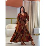 Vestido Lana Terracota Animal Print