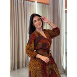 Vestido Lana Terracota Animal Print