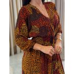 Vestido Lana Terracota Animal Print
