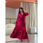 Vestido Lana Rosa Animal Print