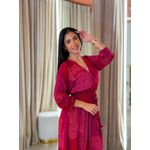Vestido Lana Rosa Animal Print