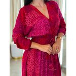 Vestido Lana Rosa Animal Print