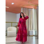Vestido Lana Rosa Animal Print