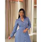 Vestido Larissa Azul Poá