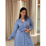 Vestido Larissa Azul Poá