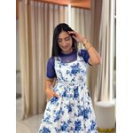 Vestido Selena Off White E Azul