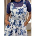 Vestido Selena Off White E Azul