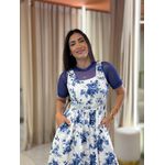 Vestido Selena Off White E Azul