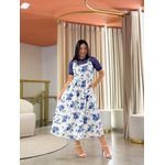 Vestido Selena Off White E Azul