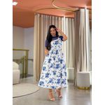 Vestido Selena Off White E Azul