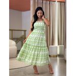 Vestido Mari Verde E Branco