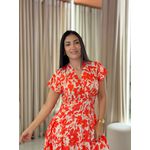 Vestido Emily Branco E Vermelho