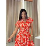 Vestido Emily Branco E Vermelho