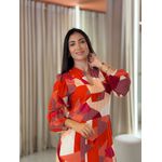 Vestido Noemi Vermelho E Terracota