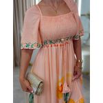 Vestido Paloma Salmão Floral 