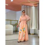 Vestido Paloma Salmão Floral 