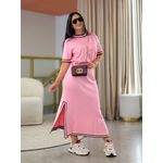 Conjunto Julia Tricot Rosa E Marrom