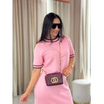Conjunto Julia Tricot Rosa E Marrom
