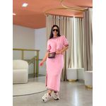 Conjunto Julia Tricot Rosa E Marrom
