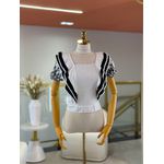 Blusa Barbara Branco E Preto