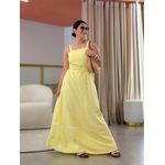 Vestido Maite Amarelo E Branco 