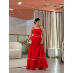 Vestido Maite Vermelho E Branco