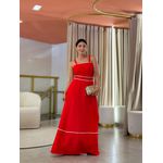 Vestido Maite Vermelho E Branco