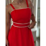Vestido Maite Vermelho E Branco