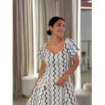 Vestido Camila Areia E Preto 
