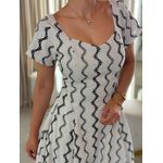 Vestido Camila Areia E Preto 
