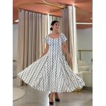 Vestido Camila Areia E Preto 