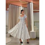 Vestido Camila Areia E Preto 