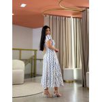 Vestido Camila Areia E Azul