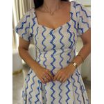 Vestido Camila Areia E Azul