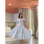 Vestido Camila Areia E Azul