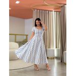 Vestido Camila Areia E Azul