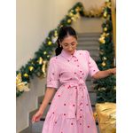 Vestido Simone Vermelho Listrado 