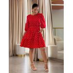 Vestido Antonela Vermelho E Branco