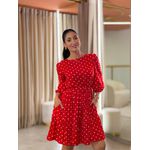 Vestido Antonela Vermelho E Branco