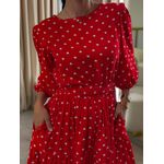 Vestido Antonela Vermelho E Branco