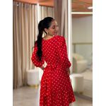 Vestido Antonela Vermelho E Branco