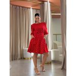 Vestido Antonela Vermelho E Branco