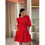 Vestido Antonela Vermelho E Branco