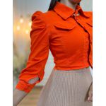 Jaqueta Nathy Laranja Jeans Cropped