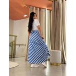 Saia Julia Azul E Branco