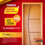 Folha de Porta Semi Oca HDF Frisada (187) 80 cm largura