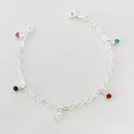 Pulseira De Prata Zirconia Colorida 