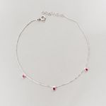 Pulseira De Prata Veneziana Cristal Rosa