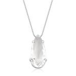 Pingente De Prata Gota Cristal Prata 925