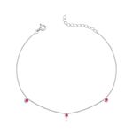 Pulseira De Prata Veneziana Cristal Rosa